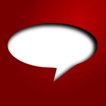 Text bubble at dark red background with shadow Stock Illustration