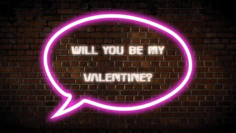 Text bubble with message neon sign Stock Photos
