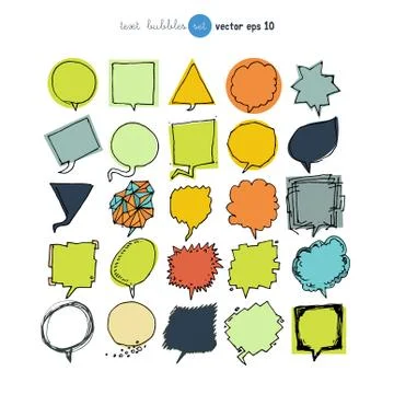 Text bubble vector illustration set Ilustração Stock