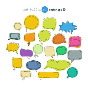 Text bubble vector illustration set Ilustração Stock