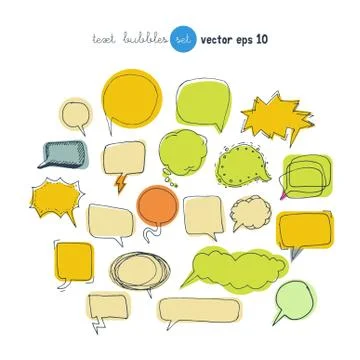 Text bubble vector illustration set Illustrazione stock