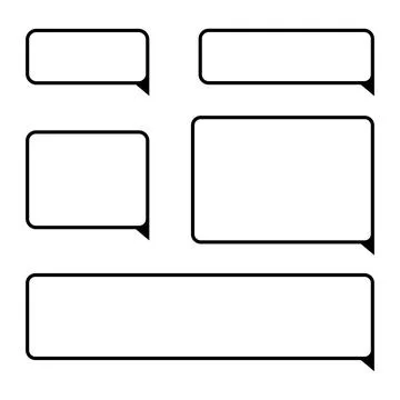 Text bubbles set with black contour. Vector illustration Stock Illustration