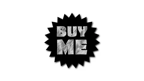 Text 'Buy me' on white background. Scribble effect Stock Footage 81091419