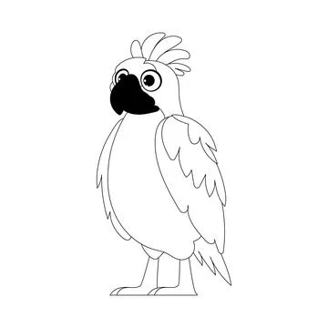 This text can be easier to understand by saying A big, fun, and cute parrot w Stock Illustration