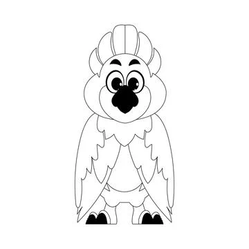 This text can be rewritten as A large parrot that is amusing and adorable wit Illustrazione stock