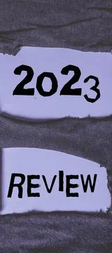 Text caption presenting 2023 Review. Business idea seeing important events or Foto stock