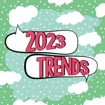 Text caption presenting 2023 Trends. Business approach things that is famous for Stock Illustration