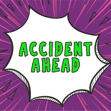Text caption presenting Accident Ahead. Word Written on Unfortunate event Be Stock Illustration