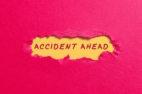 Text caption presenting Accident Ahead. Business approach Freight Carrier 写真素材