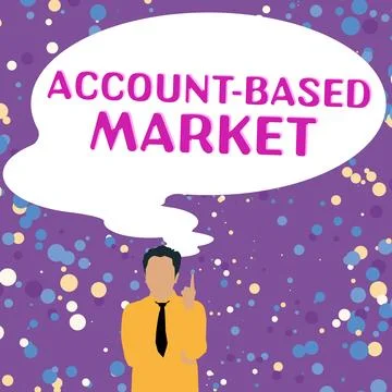 Text caption presenting Account Based Market. Business overview resources target Stock Illustration