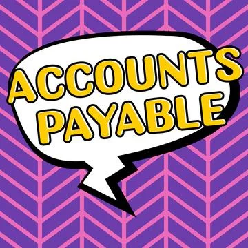 Text caption presenting Accounts Payable. Concept meaning money owed by a Stock Illustration