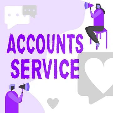 Text caption presenting Accounts Service. Internet Concept accessing list of Illustration