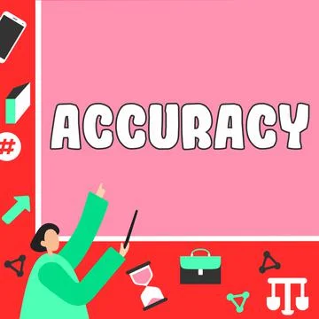 Text caption presenting Accuracy. Internet Concept refer to the closeness of Stock Illustration