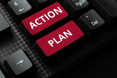 Text caption presenting Action Plan. Business concept list of things or schedule 写真素材