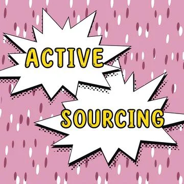 Text caption presenting Active Sourcing. Business overview educational programs 스톡 일러스트