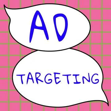 Text caption presenting Ad Targeting. Concept meaning target the most receptive Illustrazione stock