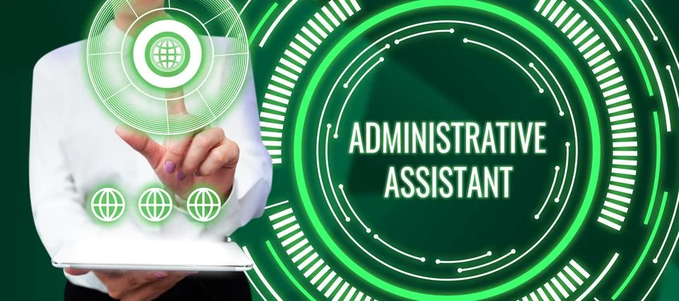 Text caption presenting Administrative Assistant. Business idea Administration Stock Photos