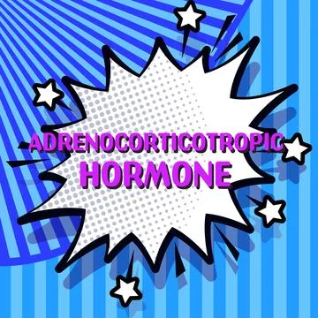 Text caption presenting Adrenocorticotropic Hormone. Conceptual photo hormone Stock Illustration