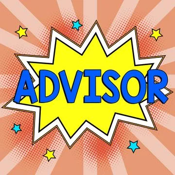 Text caption presenting Advisor. Business idea Give advice recommendation Illustrazione stock