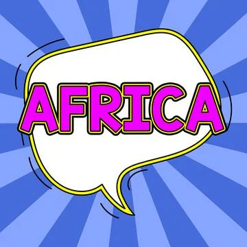 Text caption presenting Africa. Internet Concept worlds second largest and Stock Illustration