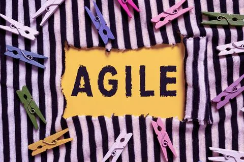 Text caption presenting Agile. Business showcase iterative approach to software 스톡 사진