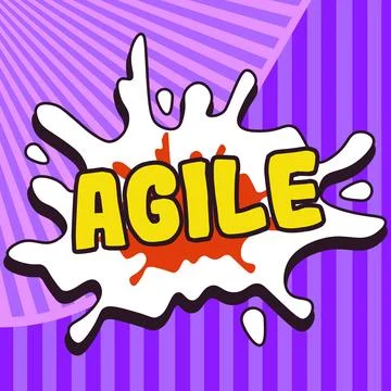 Text caption presenting Agile. Concept meaning particular approach to project Stock Illustration