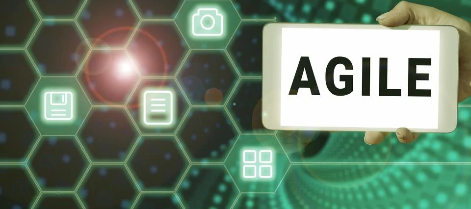 Text caption presenting Agile. Internet Concept iterative approach to software Foto stock