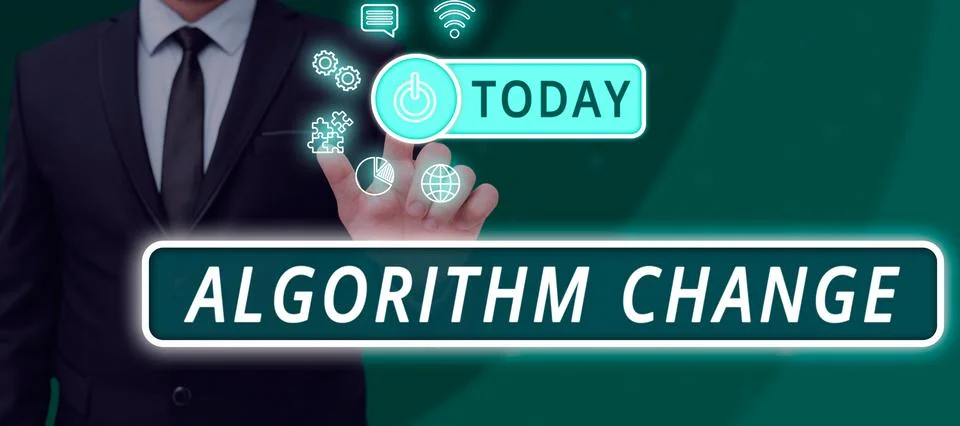Text caption presenting Algorithm Change. Internet Concept managed investment of Stockfoto's