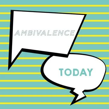 Text caption presenting Ambivalence. Business concept attitudes or feelings Stock Illustration