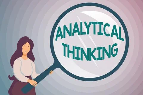 Text caption presenting Analytical Thinking. Concept meaning break down complex Illustrazione stock