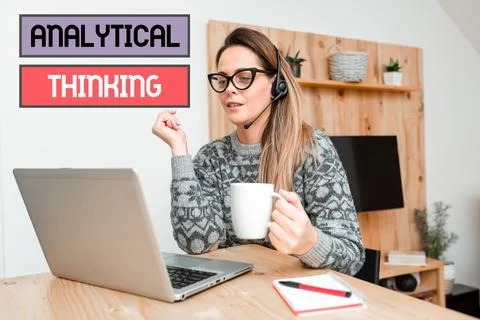 Text caption presenting Analytical Thinking. Conceptual photo break down complex Stock Photos