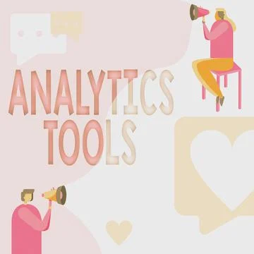 Text caption presenting Analytics Tools. Business concept pieces of web Stock Illustration