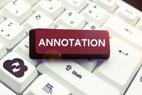 Text caption presenting Annotation. Business concept note added by way of Stock Photos
