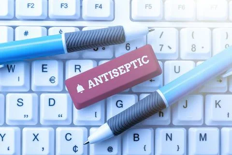 Text caption presenting Antiseptic. Conceptual photo antimicrobial agents that Stock Photos