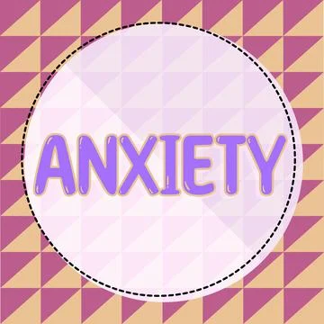 Text caption presenting Anxiety. Word for Excessive uneasiness and apprehension Stock Illustration