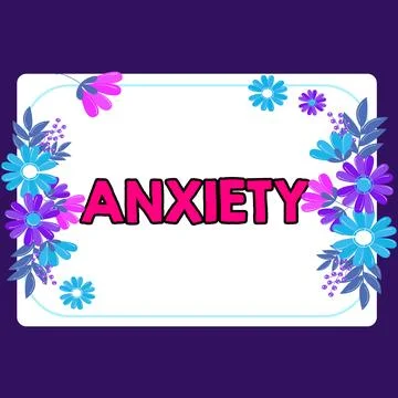 Text caption presenting Anxiety. Word for Excessive uneasiness and apprehension Stock Illustration
