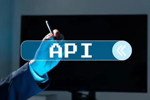 Text caption presenting Api. Business concept set of routines, protocols, and Foto stock