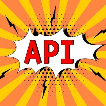 Text caption presenting Api. Conceptual photo set of routines, protocols, and Illustration