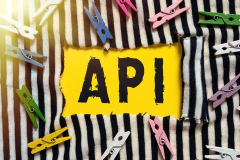 Text caption presenting Api. Internet Concept set of routines, protocols, and Stock Photos