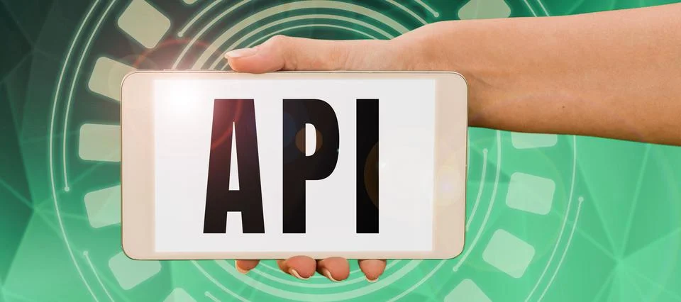 Text caption presenting Api. Word Written on set of routines, protocols, and Foto stock