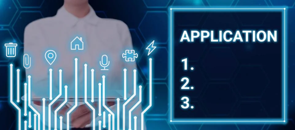 Text caption presenting Application. Business concept an order for something Stock Photos
