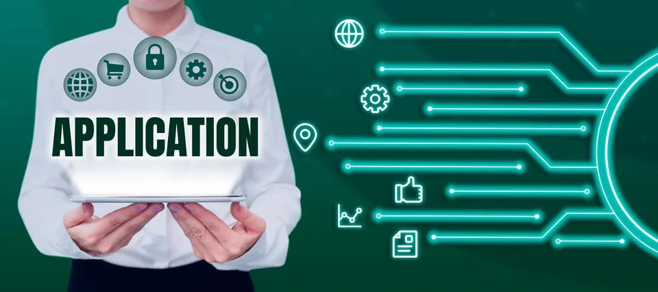 Text caption presenting Application. Business idea an order for something formal Foto stock