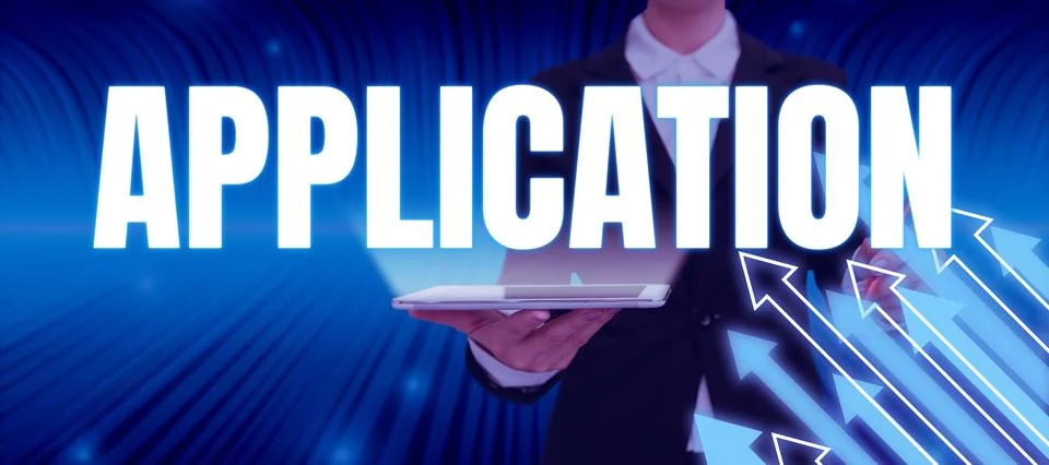 Text caption presenting Application. Business concept an order for something Stock Photos