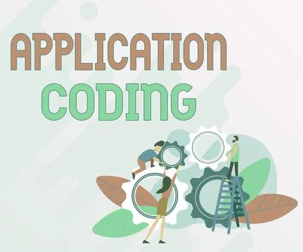 Text caption presenting Application Coding. Internet Concept process by which a 스톡 일러스트