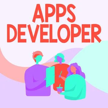 Text caption presenting Apps Developer. Conceptual photo Graphic artist Software Stock Illustration