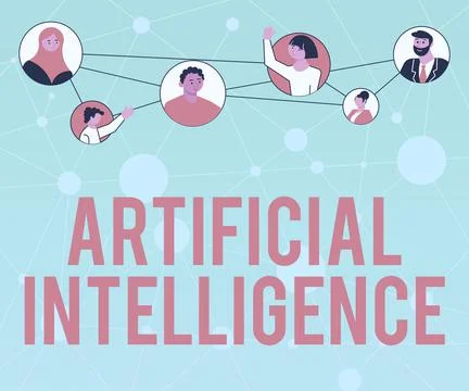 Text caption presenting Artificial Intelligence. Business showcase programmed to イラスト素材