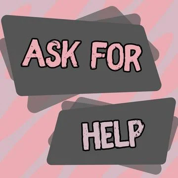 Text caption presenting Ask For Help. Concept meaning Request to support Illustrazione stock