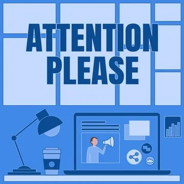 Text caption presenting Attention Please. Internet Concept asking showing sop Stock Illustration