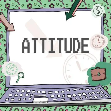 Text caption presenting Attitude. Internet Concept settled way of thinking or Stock Illustration