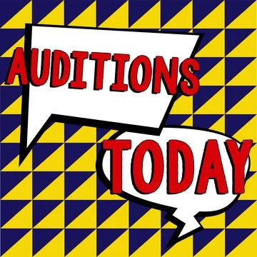 Text caption presenting Auditions. Internet Concept a trial performance to 库存插图